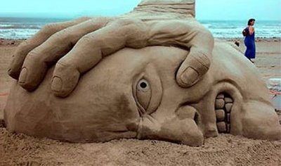 oppression sand sculpture 2